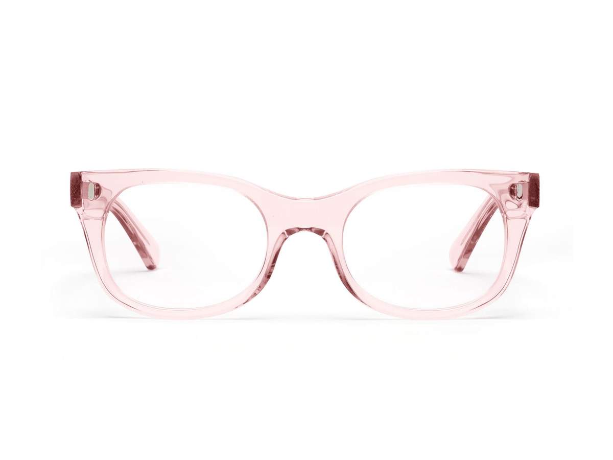 Caddis Bixby Reading Glasses in Polished Clear Pink