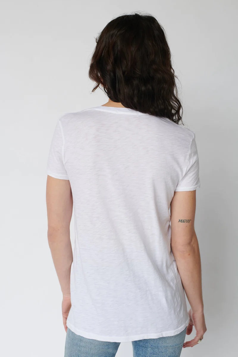 Stateside Supima Slub Short Sleeve V-Neck T-Shirt in White