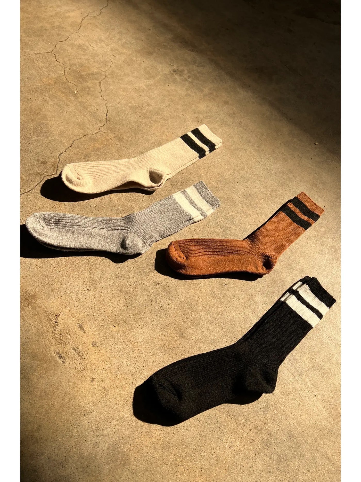 Le Bon Shoppe Grandpa Varsity Socks in Tawny/Black Stripe