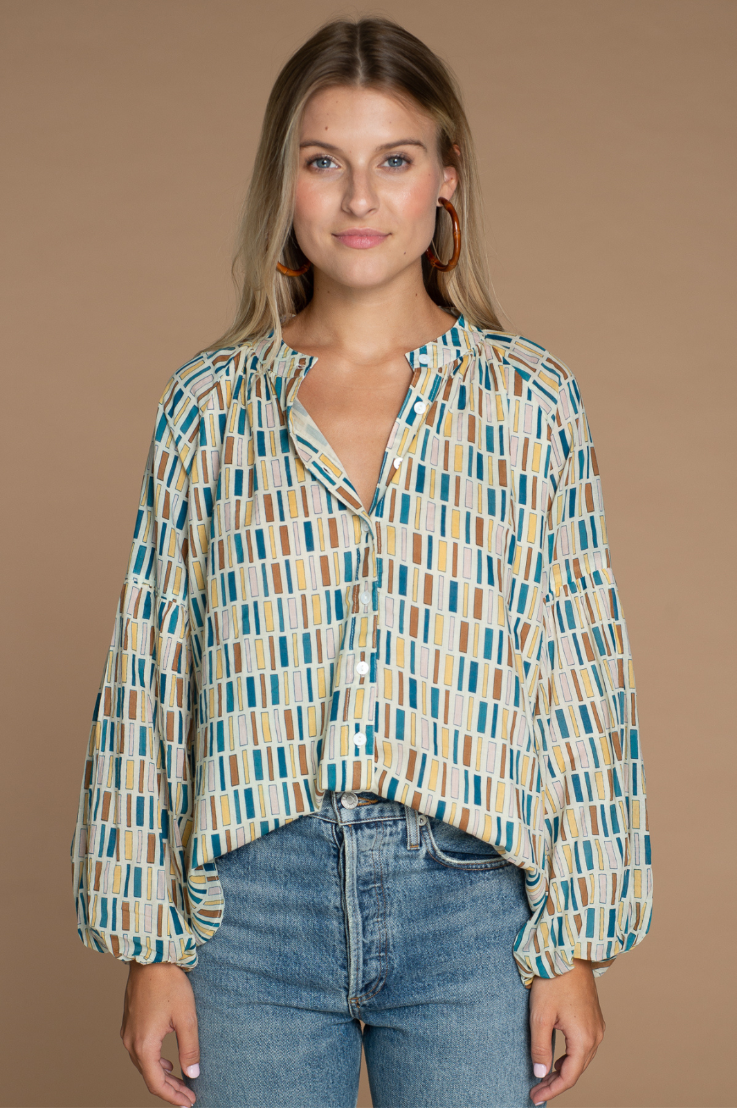 Olivia James The Label Emory Blouse in City Block