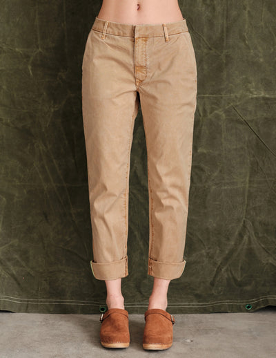 Sundry Rollup Trouser with Trim in Pigment Teak