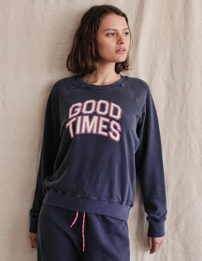 Sundry Good Times Sweatshirt in Pigment Navy