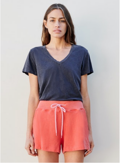 Sundry Soft Muscle V-Neck Tee in Pigment Deep Sea