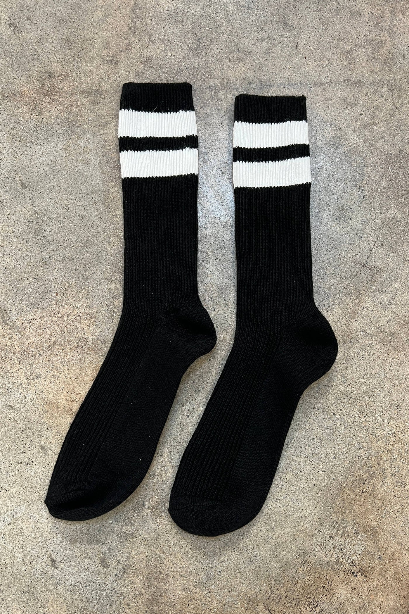 Le Bon Shoppe Grandpa Varsity Socks in Black Sugar Stripe