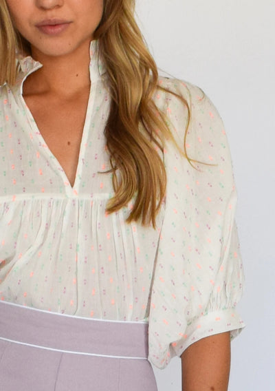 Never A Wallflower High Neck Top in Pink Confetti