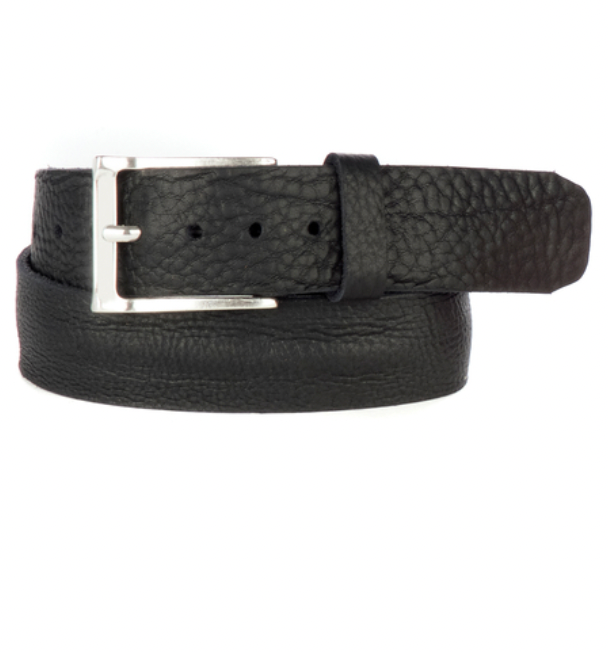 Brave Leather Cava Belt w/ Silver Buckle in Black