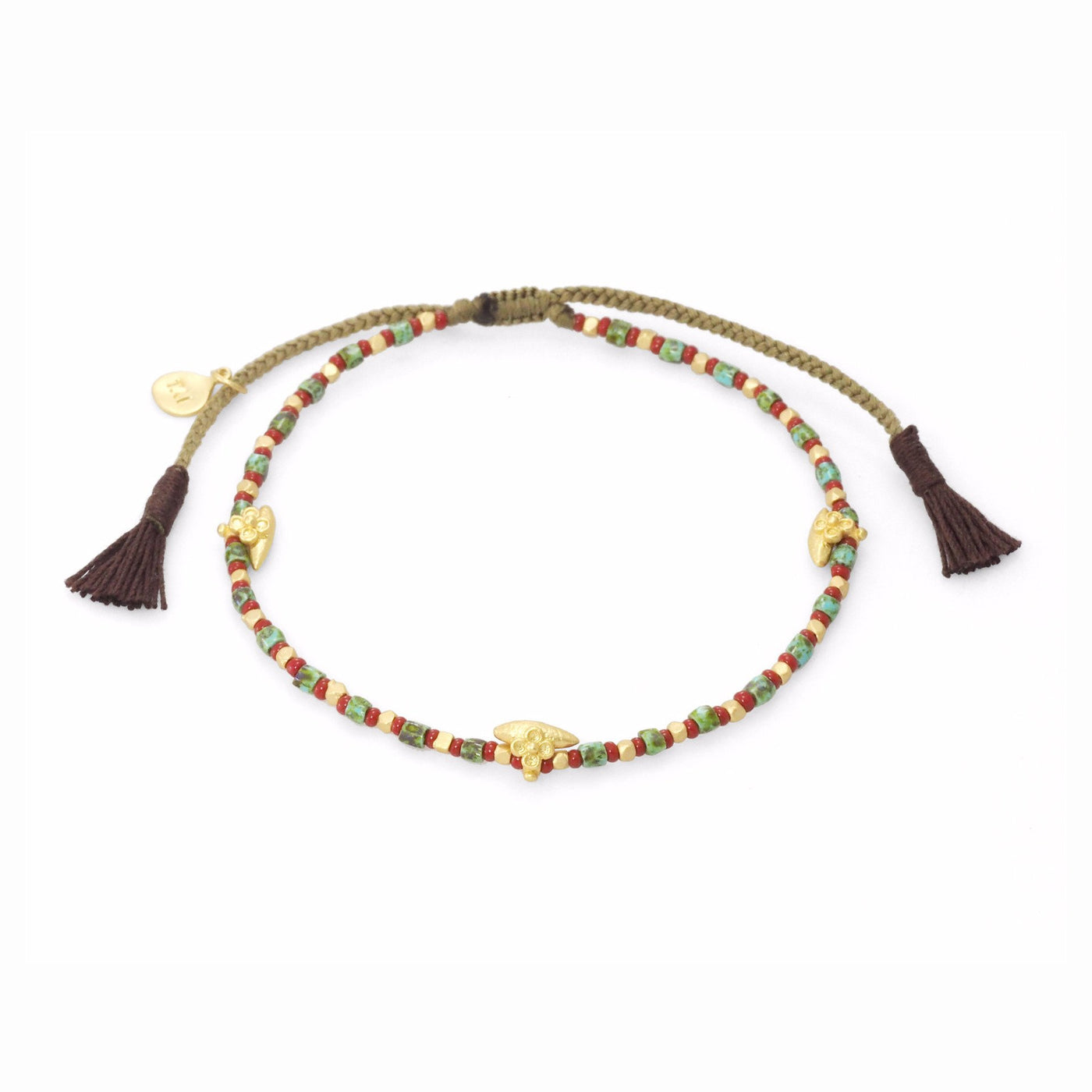 TAI Mix Beaded Bracelet w/ Vintage Flower Beads