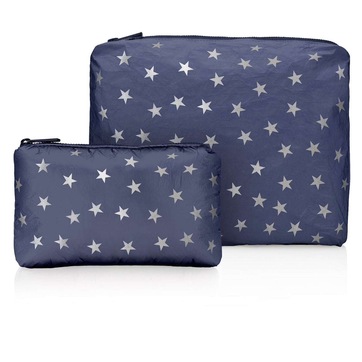 Hi Love Set of Two in Shimmer Navy with Myriad of Silver Stars